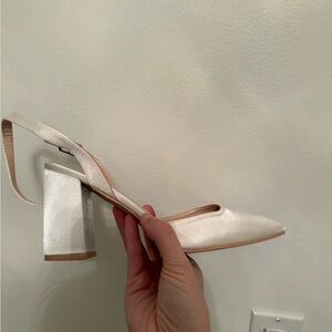 Be Mine Elegant White Block Heel Women's Shoes